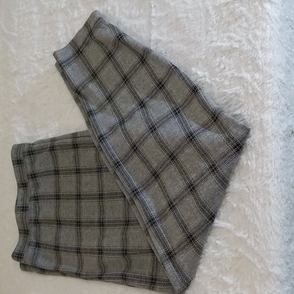 NWT Joe Fresh Grey Legging with Black Checkered Print 3X